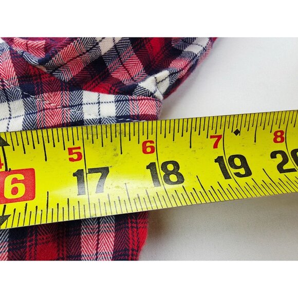 Banana Republic Size XS Red White Blue Check Long Sleeve Women Soft Wash Shirt - Picture 2 of 9